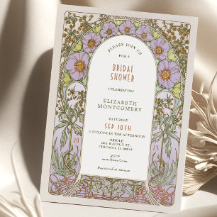 Vintage-Hochzeitsduscheinladungen Art Nouveau Deco Einladung