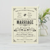 Vintage Hochzeitseinladung Einladung (Stehend Vorderseite)