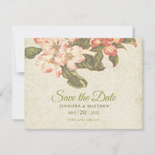 Vintage-Hochzeitseinladung mit Apfelblüten zum Vor RSVP Karte