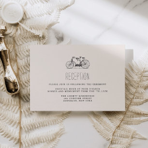 Vintage Hochzeitseinladung Tandem-Fahrrad Begleitkarte