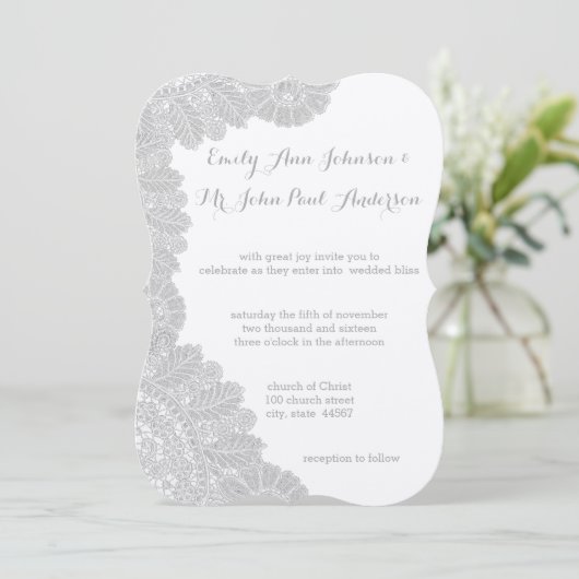 Vintage Hochzeitseinladungen Einladung (Stehend Vorderseite)