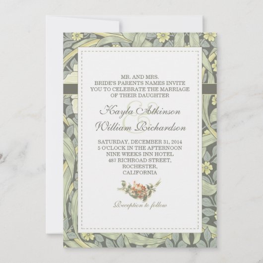 Vintage Hochzeitseinladungen Einladung (Rückseite)