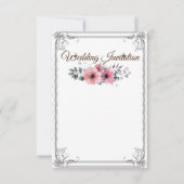 Vintage Hochzeitseinladungskarte Dankeskarte (Rückseite)