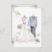 Vintage Hochzeitseinladungskarte Dankeskarte (Vorne/Hinten)