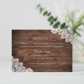 Vintage Hochzeitsempfehlung aus rustikalem Holz Einladung (Stehend Vorderseite)