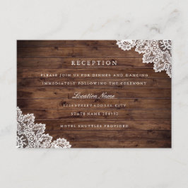 Vintage Hochzeitsempfehlung aus rustikalem Holz Einladung