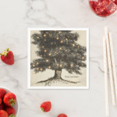 Vintage Hochzeitsempfehlung für Baum & Lights Serviette (Beispiel)