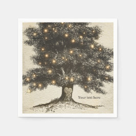 Vintage Hochzeitsempfehlung für Baum & Lights Serviette