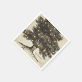 Vintage Hochzeitsempfehlung für Baum & Lights Serviette (Ecke)