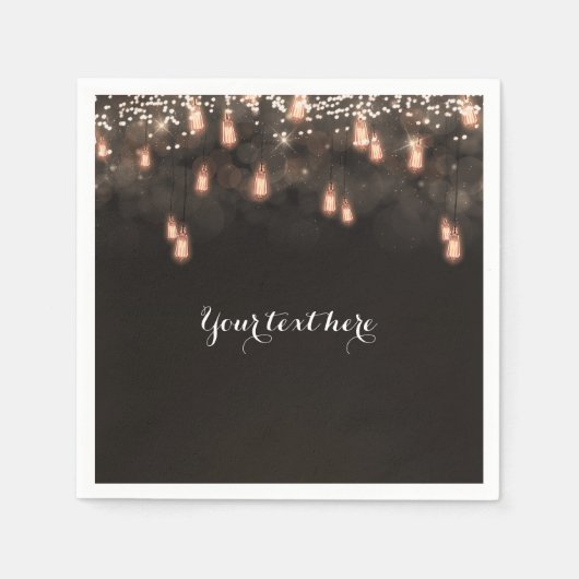 Vintage Hochzeitsempfehlung für Glühbirnen Serviette (Vorderseite)