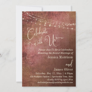 Vintage Hochzeitsempfehlung für Pink & Burlap Einladung