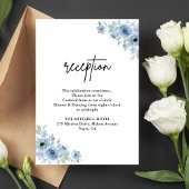 Vintage Hochzeitsempfehlung mit blauem Flor Begleitkarte