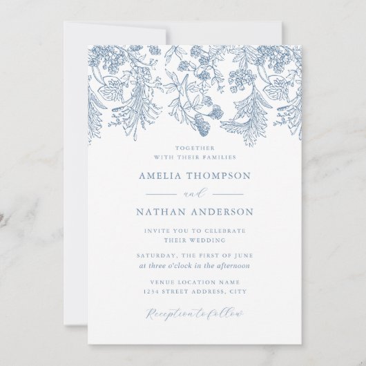 Vintage Hochzeitsfeier Einladung (Vorderseite)