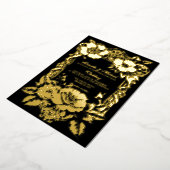 Vintage Hochzeitsfeier in Schwarz und Gold Folieneinladung (Gedreht)