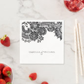 Vintage Hochzeitsfeier in Schwarzweiß Serviette (Beispiel)