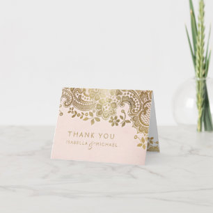 Vintage Hochzeitsfeier mit Gold-Rose Danke