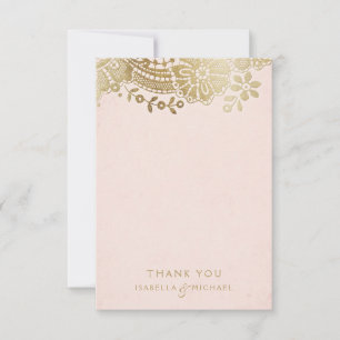 Vintage Hochzeitsfeier mit Gold-Rose Danke