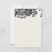 Vintage Hochzeitsfeier RSVP in Schwarzweiß (Rückseite)