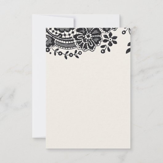 Vintage Hochzeitsfeier RSVP in Schwarzweiß (Rückseite)