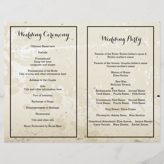 Vintage Hochzeitsfeier und Efeu (Rückseite)