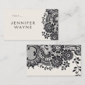Vintage Hochzeitsfeiern in Schwarz - Platzkarten (Vorne/Hinten)