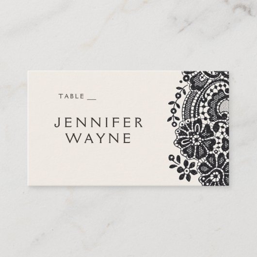 Vintage Hochzeitsfeiern in Schwarz - Platzkarten (Vorderseite)