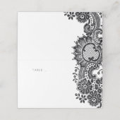 Vintage Hochzeitsfeiern in Schwarz - Platzkarten (Außenseite Aufgefaltet)