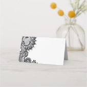 Vintage Hochzeitsfeiern in Schwarz - Platzkarten (Rückseite)