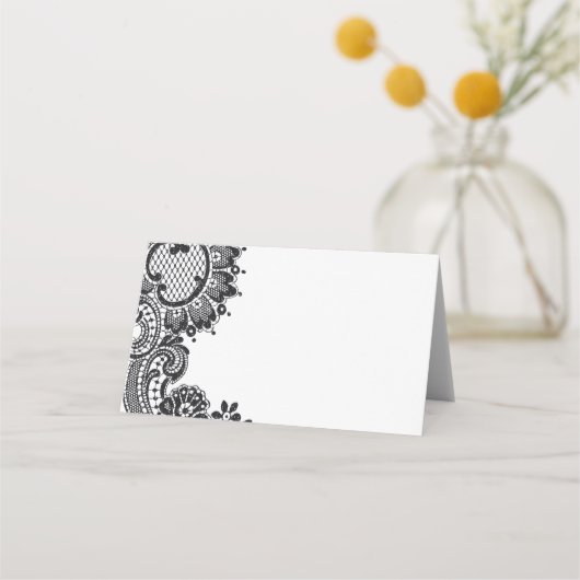 Vintage Hochzeitsfeiern in Schwarz - Platzkarten (Rückseite)