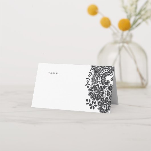 Vintage Hochzeitsfeiern in Schwarz - Platzkarten (Vorderseite)