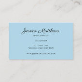 Vintage Hochzeitshaar Rose Blauer Blume Visitenkarte (Rückseite)