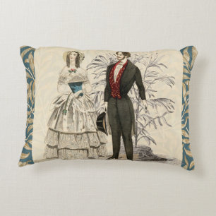 Vintage- Hochzeitsillustration aus dem viktorianis Dekokissen