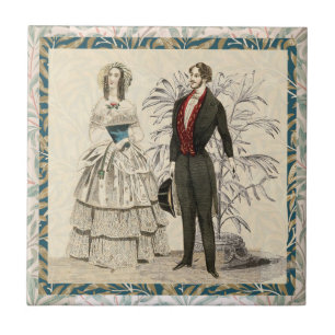 Vintage- Hochzeitsillustration aus dem viktorianis Fliese