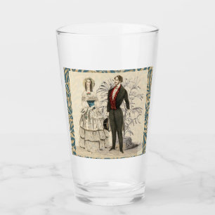 Vintage- Hochzeitsillustration aus dem viktorianis Glas