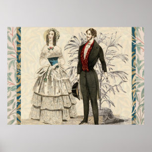 Vintage- Hochzeitsillustration aus dem viktorianis Poster