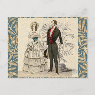 Vintage- Hochzeitsillustration aus dem viktorianis Postkarte