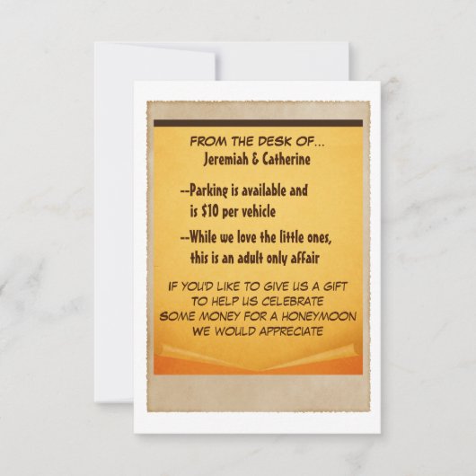 Vintage Hochzeitskarte Einladung (Vorderseite)