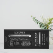 Vintage Hochzeitskarte Einladung schwarz (Stehend Vorderseite)