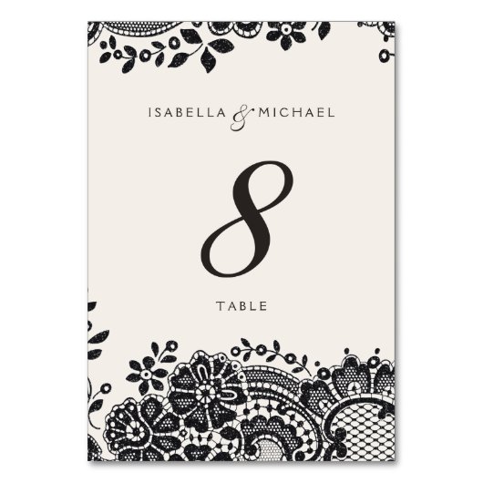 Vintage Hochzeitskarte Tischnummer (Vorderseite)