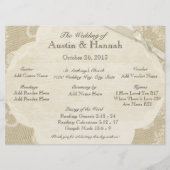 Vintage Hochzeitskarte und Burlap-Hochzeitskarte Programm (Vorderseite)