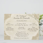 Vintage Hochzeitskarte und Burlap-Hochzeitskarte Programm (Stehend Vorderseite)