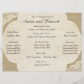 Vintage Hochzeitskarte und Burlap-Hochzeitskarte Programm (Rückseite)