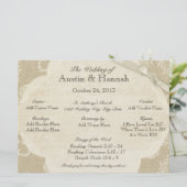 Vintage Hochzeitskarte und Burlap-Hochzeitskarte Programm (Stehend Vorderseite)