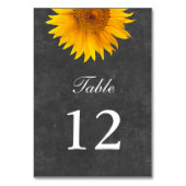 Vintage Hochzeitskarten für Sonnenblumen Tischnummer (Vorderseite)