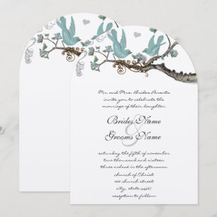 Vintage Hochzeitskarten in Robin-Ei-Blau Einladung