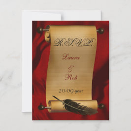 Vintage Hochzeitskarten RSVP Karte