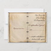 Vintage Hochzeitskarten RSVP Karte (Rückseite)