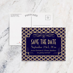 Vintage Hochzeitskollektion Art Déco Gatsby von 19 Ankündigungspostkarte
