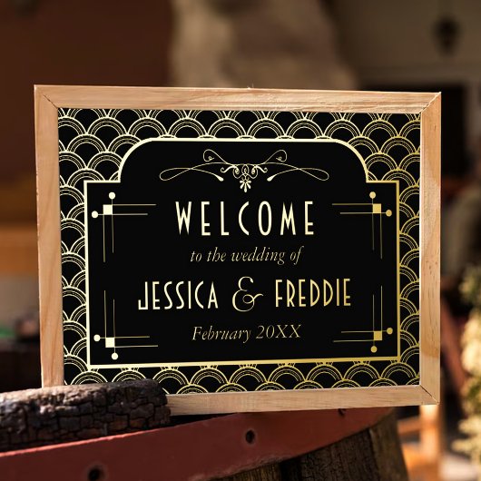 Vintage Hochzeitskollektion Art Déco Gatsby von 19 Foliendrucke