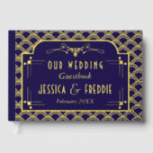 Vintage Hochzeitskollektion Art Déco Gatsby von 19 Gästebuch (Vorderseite)